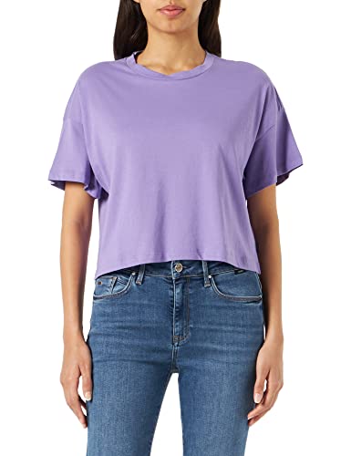 Noisy may A/S Damen Nmalena S/S O-neck Semicrop Top Fwd Noos T Shirt, Paisley Purple, M EU von Noisy may