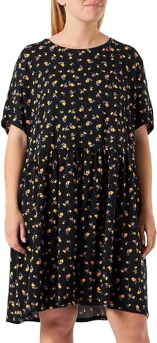 Noisy may A/S Damen Nmkerry S/S Short Aop Dress S* Curve Kleid, Black/Aop:leo, 46 EU von Noisy may