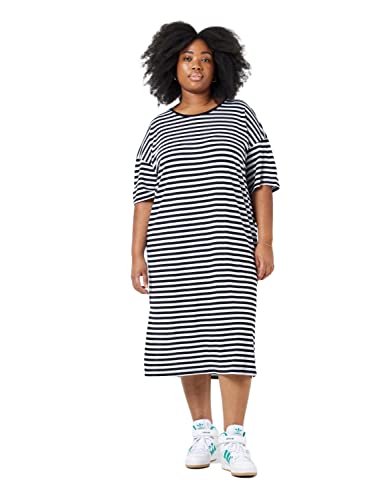 Noisy may Damen Bequemes 2/4 Arm Kleid Dünnes Midi Shirt Dress Plus Size Übergröße NMMAYDEN von Noisy may