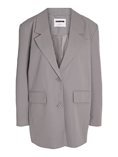 Noisy may Damen Eleganter Oversized Blazer mit Taschen Basic Cardigan Business Jacke Mantel NMMILLA, Farben:Grau, Größe:S von Noisy may