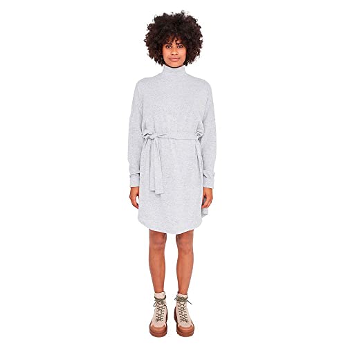 Noisy may Damen Nmcity Ava L/S Short Dress Noos, Light Grey Melange, M von Noisy may