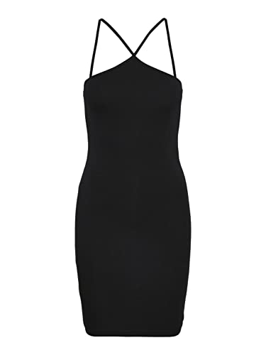 Noisy may Damen Nmmaya S/L Neck Dress Noos, Schwarz, S von Noisy may