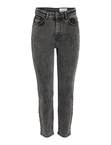 NOISY MAY Damen Nmmoni Hw Straight ANK Acid Az391dg Noos Gerade Jeans, Dark Grey Denim, 30W / 32L EU von NOISY MAY