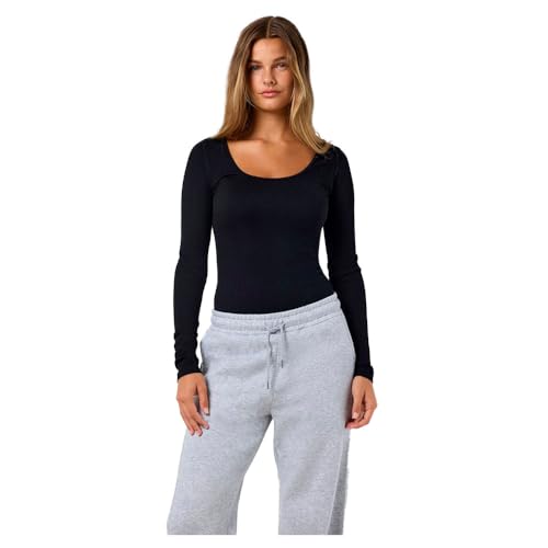 Noisy may NMSOFINA L/S Rib Bodysuit JRS NOOS Frauen T-Shirt schwarz XS-S von Noisy may