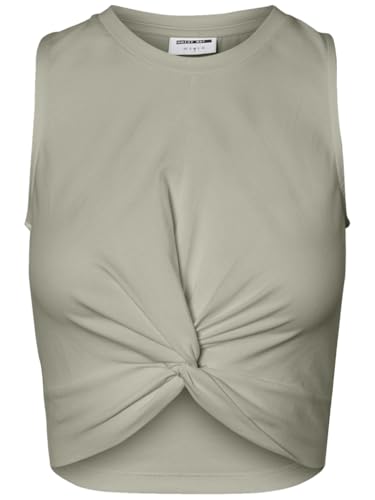NOISY MAY Damen Nmtwiggi S/L 3 Noos Top, Agate Gray, M EU von Noisy may