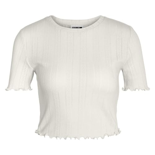 NOISY MAY Damen NMJUDY S/S BABYLOCK Detail JRS FWD NOOS T-Shirt, Sugar Swizzle, M von Noisy may