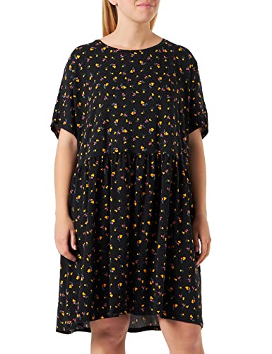 NOISY MAY Damen NMKERRY S/S Short AOP Dress S Curve Jerseykleid, Black/AOP:Flower, 48 von Noisy may
