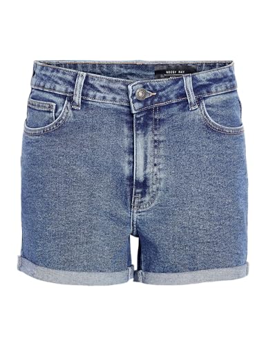 Noisy may Damen Shorts Kurze Denim Hot Pants Bermuda Jeansshorts high Waist, Farben:Blau, Größe:L von Noisy may
