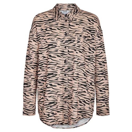 NOISY MAY Damen NMRIPPLE L/S Oversized Shirt WVN NOOS Langarmbluse, Nomad/AOP:Black, Large von NOISY MAY