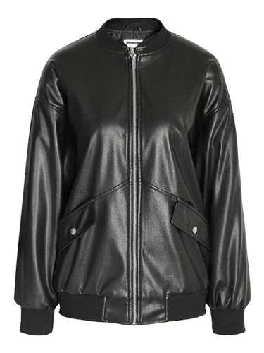 NOISY MAY Damen NMRONJA Oversize PU Bomber Jacket NOOS Jacke, Black, L von Noisy may