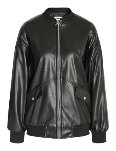NOISY MAY Damen NMRONJA Oversize PU Bomber Jacket NOOS Jacke, Black, L von Noisy may