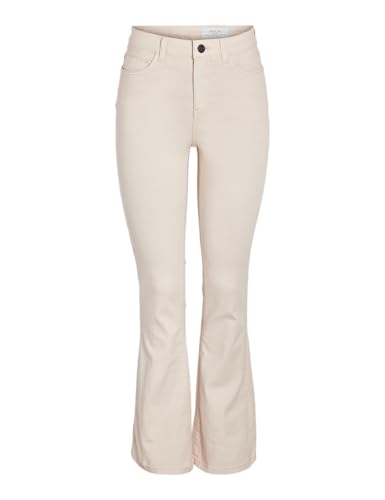 NOISY MAY Damen NMSALLIE HW Flare Jeans Oatmeal NOOS Schlagjeans, 25 W/32 L von NOISY MAY