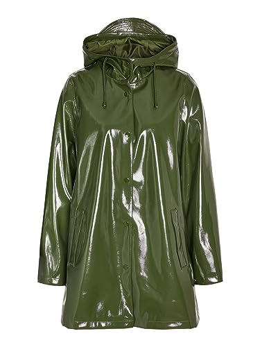 NOISY MAY Damen NMSKY L/S A-LINE Vinyl Coat NOOS Regenmantel, Kombu Green, S von Noisy may