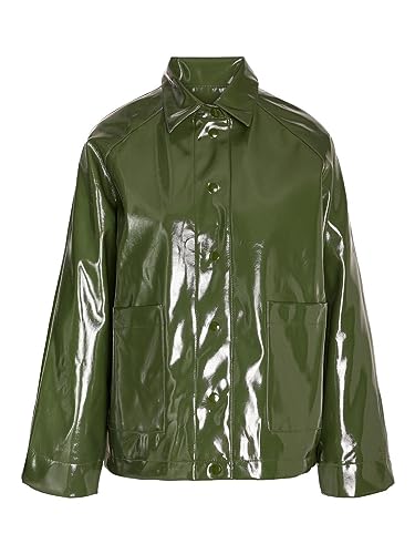 NOISY MAY Damen NMSKY L/S Short Vinyl Coat NOOS Regenjacke, Kombu Green, L von Noisy may