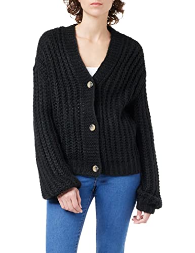 Noisy may Damen Nmsteve L/S Knit Cardigan Noos Strickjacke, Schwarz, L EU von Noisy may