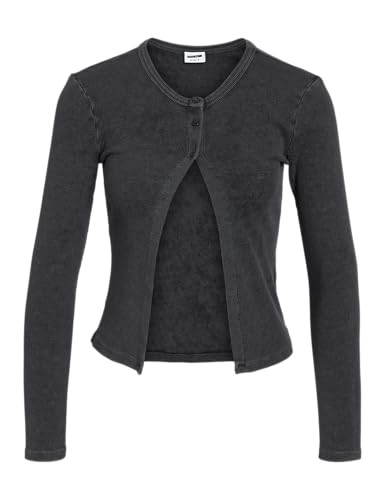 NOISY MAY Damen Nmmaya L/S O Neck Washed Cardigan Noos, Black, S NOISY MAY Damen Nmmaya L/S O Neck Washed Cardigan Noos, Black, S von Noisy may