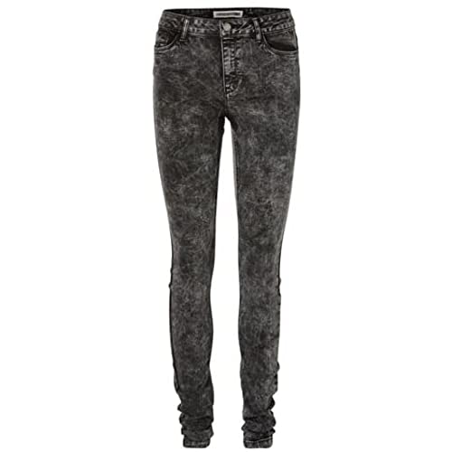 NOISY MAY Damen Skinny Jeanshose Nmextreme Lucy Nw Slim Acid Jeans Ch601, Gr. 38/L34 (Herstellergröße: S/M), Schwarz (Black Wash:ACID WASH) von Noisy may