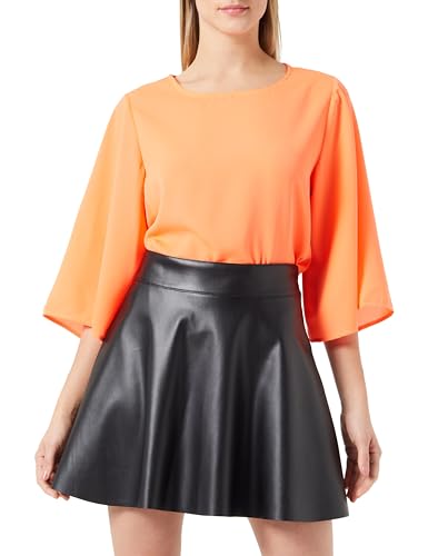 Noisy may Damen Rock NMANDY PU HW Flared Skirt WVN NOOS (DE/NL/SE/PL, Alphanumerisch, L, Regular, Regular, schwarz) von Noisy may