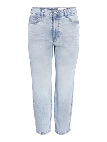 Noisy may Damen Jeans Cropped High Waist Hose Denim Bleached Pants NMMONI, Farben:Hellblau, Größe:29W / 32L, Beinlänge:L32 von Noisy may