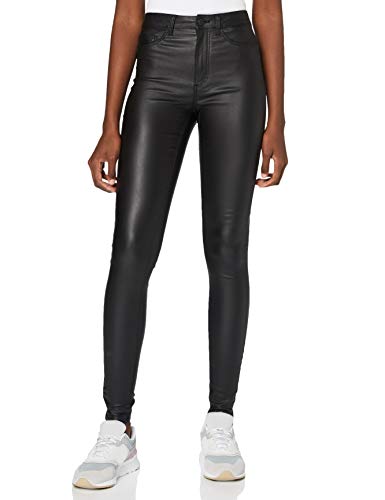 Noisy May Damen NMCALLIE HW Skinny Coated Pants NOOS Hose, Black, M / 34 von Noisy may