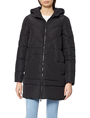 NOISY MAY Damen Lange Puffer Jacke | Warmer Stepp Wintermantel mit Kapuze | Wattierter Blouson NMDALCON, Farben:Schwarz, Größe:40 von Noisy may