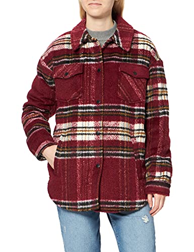 Noisy May Damen NMLULU L/S Jacket NOOS Jacke, Rhubarb/Checks:Amethyst Orchid Partridge Nomad, S von Noisy may