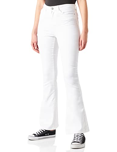 Noisy May Damen NMSALLIE HW Flare VI163BW S Jeans, Bright White, 26/32 von Noisy may