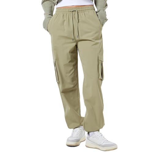 Noisy may Damen Cargo Pants High Waist Stoffhose Tapered Relaxed Fit Paperbag Hose Stretch NMKIRBY von Noisy may