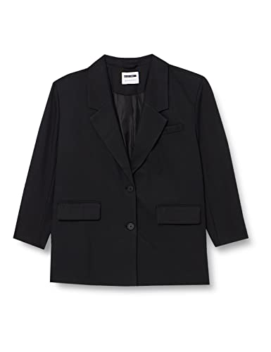 NOISY MAY Blazer Oversized mit Taschen Eleganter Basic Cardigan Plus Size Business Jacke Curvy NMMILLA, Farben:Schwarz,Größe Damen:44 von Noisy may