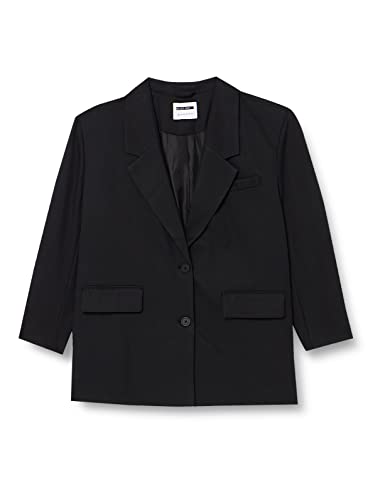 NOISY MAY Blazer Oversized mit Taschen Eleganter Basic Cardigan Plus Size Business Jacke Curvy NMMILLA, Farben:Schwarz,Größe Damen:48 von Noisy may