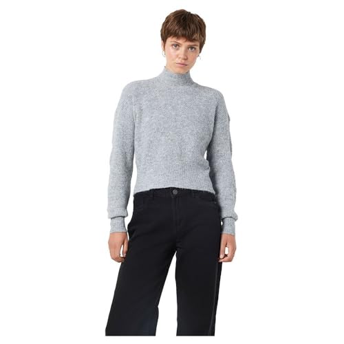 Noisy may Cropped Strickpullover hoher Kragen Rundhals Langarm Basic RIPP Shirt Kurz Regular Fit NMNELLA von Noisy may