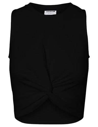 Noisy may Damen 3er Set Einfarbiges Crop Top Ärmelloses Oberteil mit Knoten-Detail Stretch NMTWIGGI von NOISY MAY