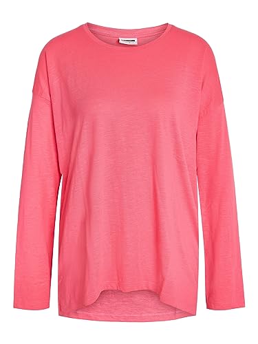 Noisy may Damen Einfarbiges Langarm Shirt Lockeres Basic Stretch Pullover Rundhals Oberteil NMMATHILDE, Farben:Rosa, Größe:L von Noisy may