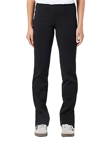 Noisy may Damen Elegante Stoffhose mit Schlitzen High Waist Tapered Leg Pants Stretch Trousers NMJASA, Farben:Schwarz-2, Größe:L / 32L, Z-Länge:L32 von Noisy may