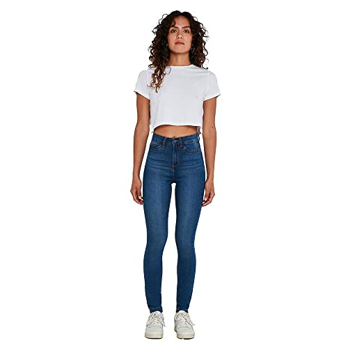 Noisy may Damen Skinny Fit Jeans High Waist Denim Pants Stretch Basic Hose NMCALLIE, Farben:Blau, Größe:31W / 30L, Z-Länge:L30 von Noisy may