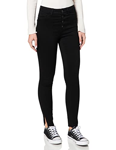 Noisy may Damen NMCALLIE HW SKNNY ANK Bttn VI023BL Jeans, Black, 28/30 von Noisy may