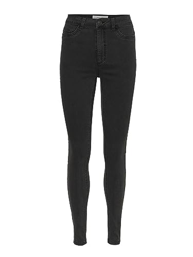 Noisy may Damen Skinny Fit Jeans High Waist Denim Pants Stretch Basic Hose NMCALLIE, Farben:Grau, Größe:25W / 30L, Z-Länge:L30 von Noisy may