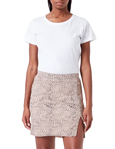 NOISY MAY Damen NMCLARA HW Skirt KO S Rock, Doeskin/AOP:DABBLEDOT, S von Noisy may