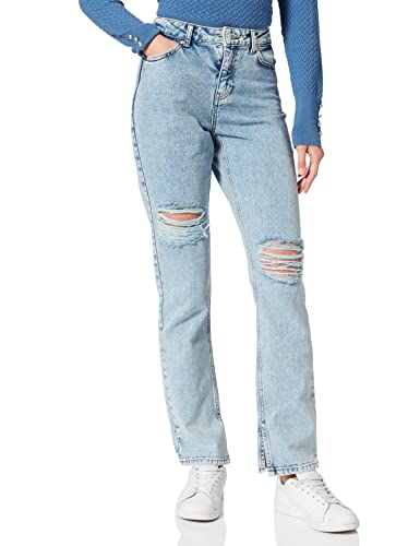 Noisy may Damen NMJOEY NW Slim Straight KI087LB Jeans, Light Blue Denim, 29/30 von Noisy may