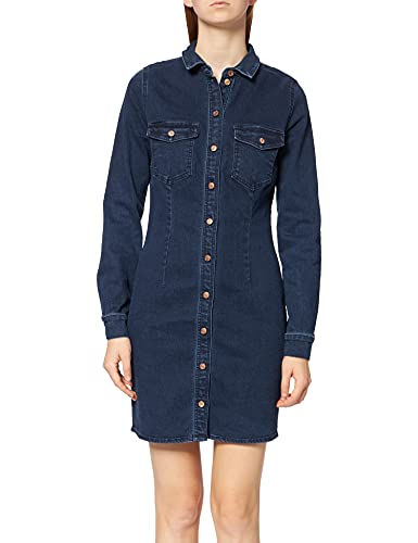 Noisy may Damen Nmjoy L/S Dress Su036db Bg Noos Kleid, Dark Blue Denim, S EU von Noisy may