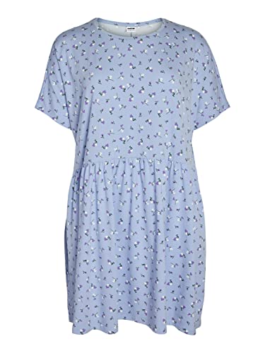 NOISY MAY Damen NMKERRY S/S Short AOP Dress S Curve Jerseykleid, Cerulean/AOP:Flower, 44 von Noisy may