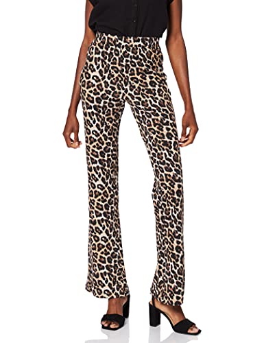 Noisy may Damen Nmpasa Hw Flared Pants Bg Noos Hose, Black/Aop:leo, XS EU von Noisy may