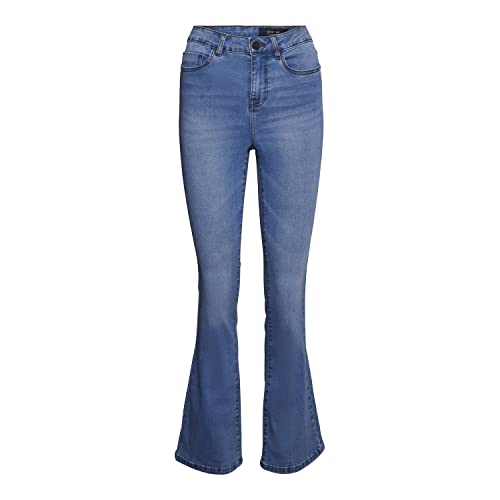 Noisy may Damen Nmsallie Hw Flare Vi162lb Noos Jeans, Light Blue Denim, 27W 30L EU von Noisy may