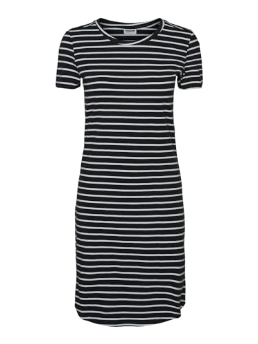 Noisy may Damen NMSIMMA S/S Dress S Kleid, (DE/NL/SE/PL, Alphanumerisch, L, Regular, Regular, Black Bright White Stripes) von Noisy may