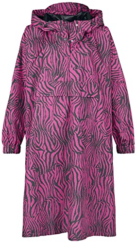 NOISY MAY Damen NMSKY L/S Printed RAINPONCHO NOOS Regenponcho, Java/AOP:Zebra PINK Yarrow, ONE Size von Noisy may