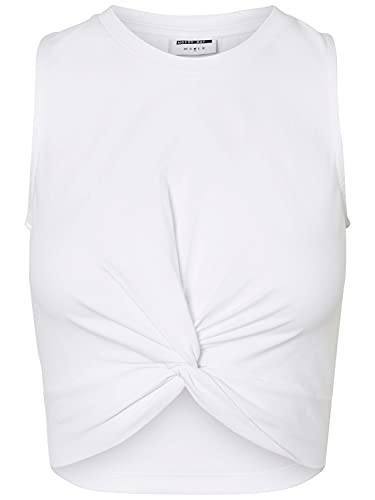 NOISY MAY Damen NMTWIGGI S/L TOP 3 NOOS T-Shirt, Bright White, XL von Noisy may