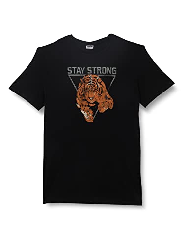 NOISY MAY Damen NMZODIAC 2/4 Sleeve TOP FWD Curve Kleid, Black/Print:Stay Strong Tiger, 46 von Noisy may