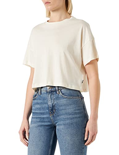 Noisy may Damen Nmalena S/S O-neck Semicrop Top Fwd Noos T Shirt, Eggnog, S EU von Noisy may