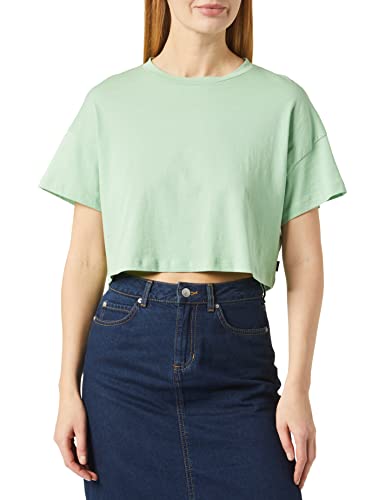 Noisy may Damen Nmalena S/S O-neck Semicrop Top Fwd Noos T Shirt, Quiet Green, L EU von Noisy may