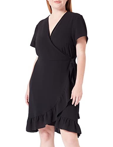 Noisy may Damen Nmclara Bianca S/S Wrap Dress Curve Kleid, Schwarz, 52 EU von Noisy may